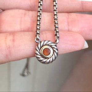 David Yurman 16” Cookie Necklace w/ Citrine & 14K